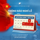 THÔNG BÁO LỊCH NGHỈ LỄ GIỖ TỔ HÙNG VƯƠNG, 30/4 và 1/5